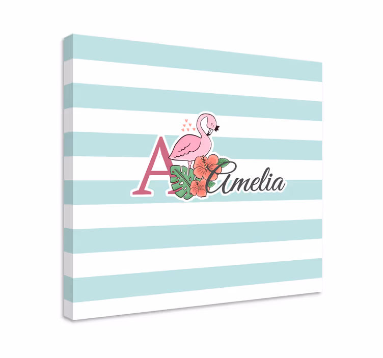 Bebek tablo kişiselleştirilmiş flamingo detayı - TenStickers