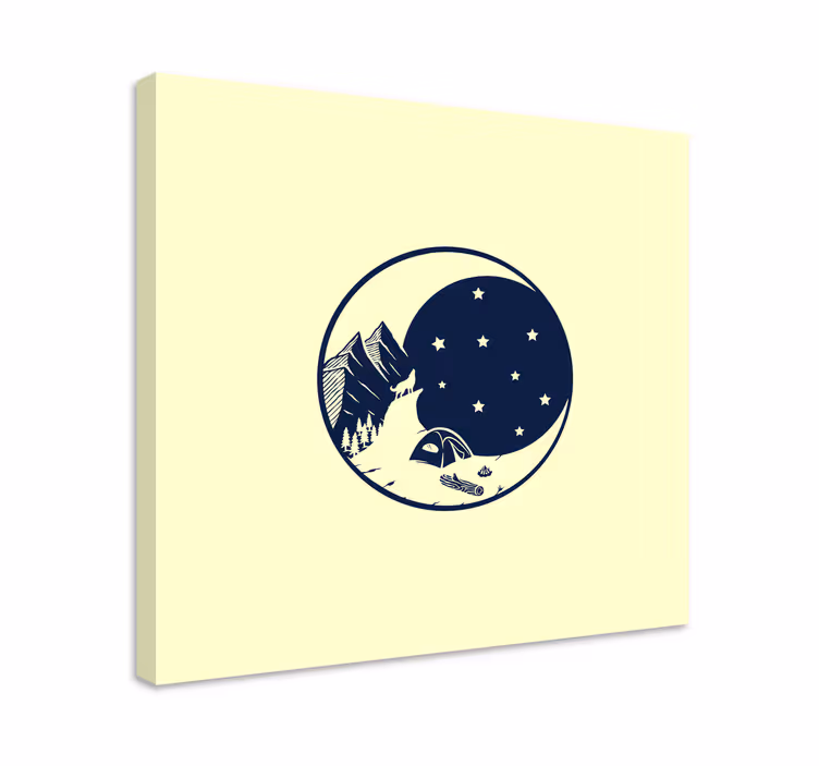 Tablo manzaraları - yıldızların altında kamp - TenStickers