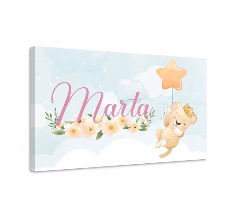 Bebek tablo sevimli aslan balon - TenStickers
