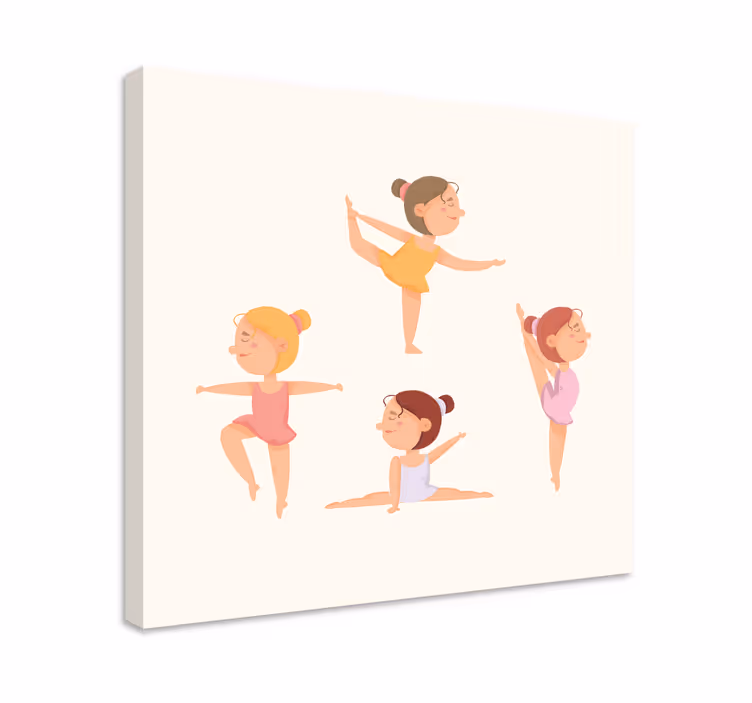 Çocuklar kanvas tablo dans eden balerinler - TenStickers