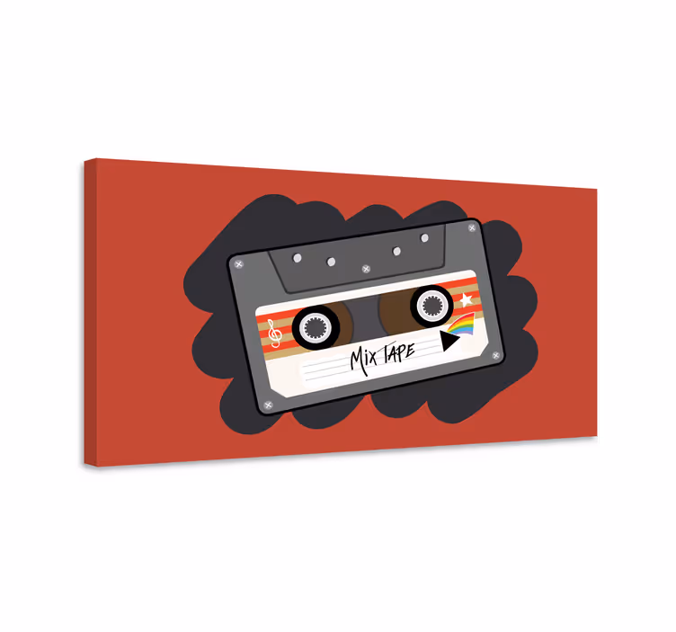 Karışık kaset kaseti 80'lerin retro tuvali - TenStickers