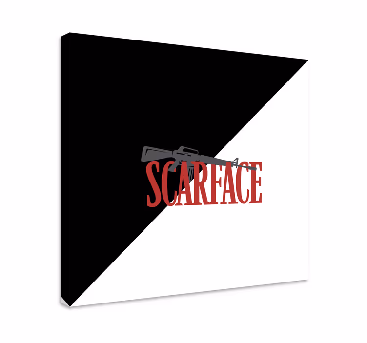 Video oyunlarının tablosu scarface tabanca logosu - TenStickers