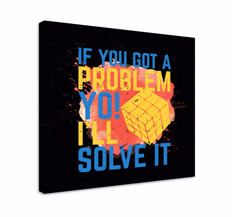Rubik küp sıçrama renkleri retro tuval - TenStickers