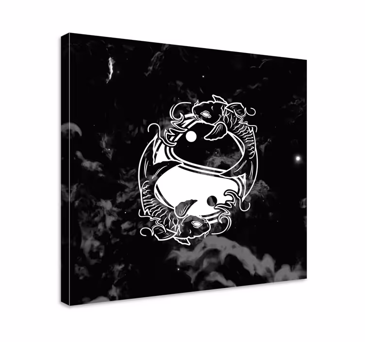 Yin yang denge balık zen tuval - TenStickers