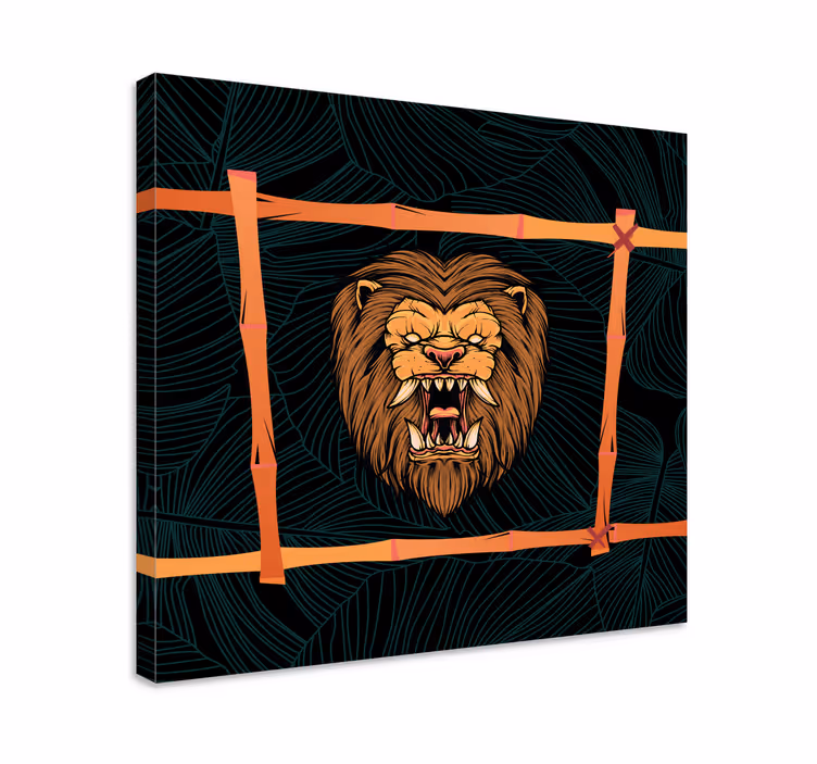Hayvanlar tablo aslan başlığı - TenStickers