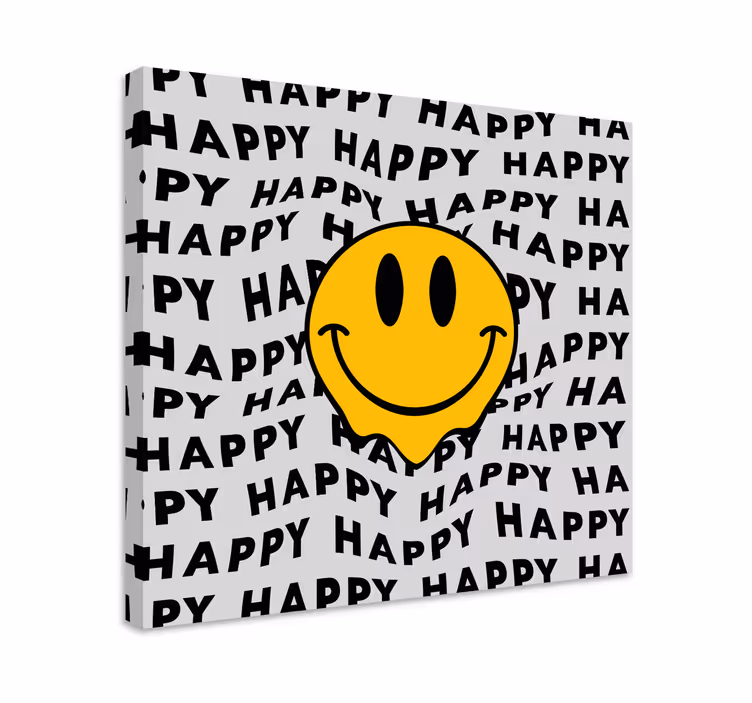 Alıntılar kanvas tablo gülümseyen emoji neşesi - TenStickers