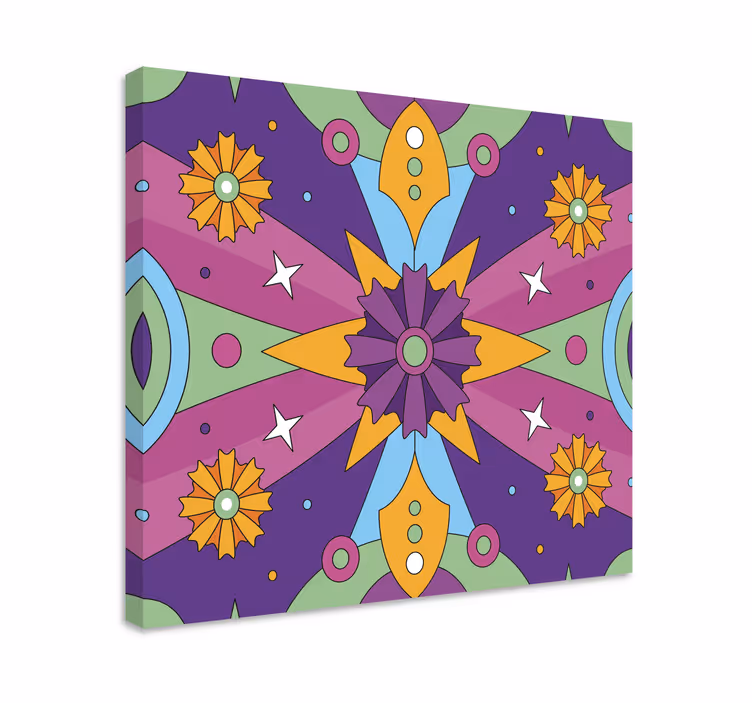 Soyut tablo - renkli geometrik desen - TenStickers