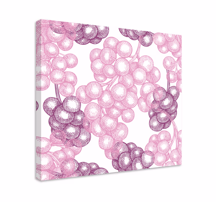 Çiçekler ve bitkiler kanvas tablo pembe Çiçek deseni - TenStickers