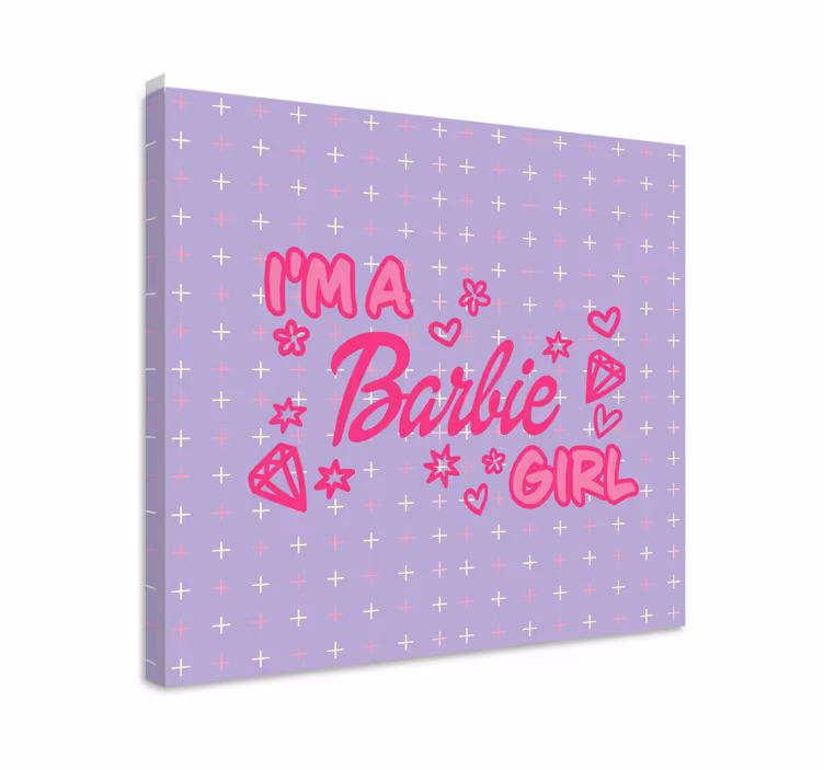 Ben bir barbie kızı alıntı tuvali - TenStickers