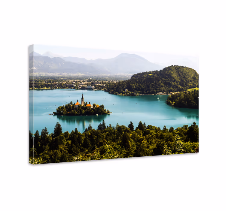 Sakin göl adası tablo manzaraları - TenStickers
