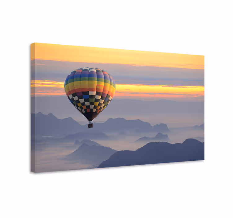 Tablo manzaraları renkli sıcak hava balonu - TenStickers