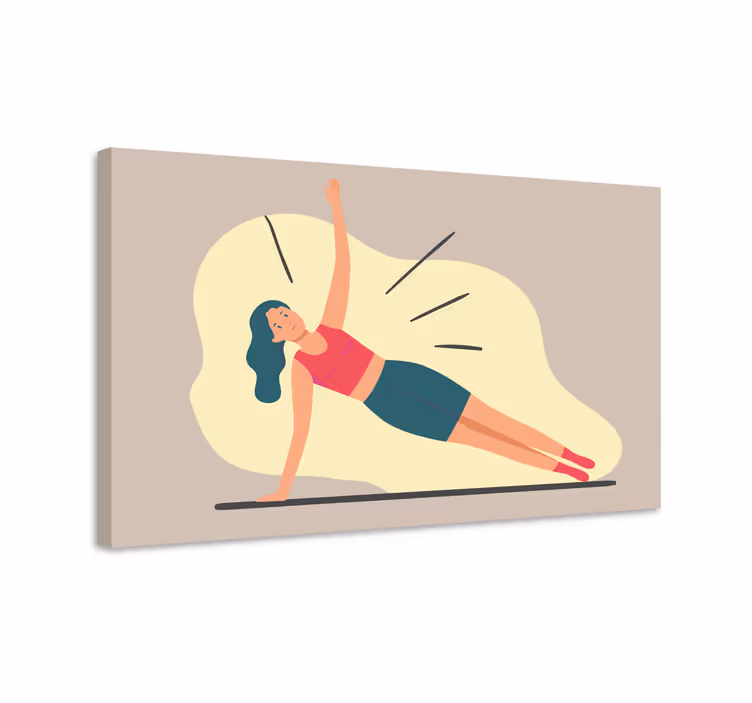 Spor kanvas tablo fitness pozu - TenStickers
