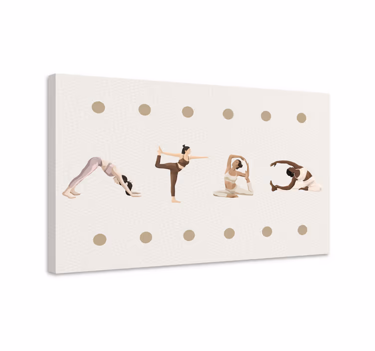 Farklı yoga pozları ev kanvas tabloları - TenStickers