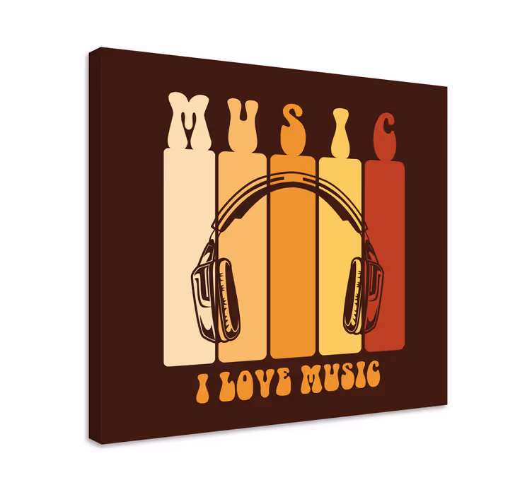 Müzik tablo - kulaklıklar ve ses - TenStickers
