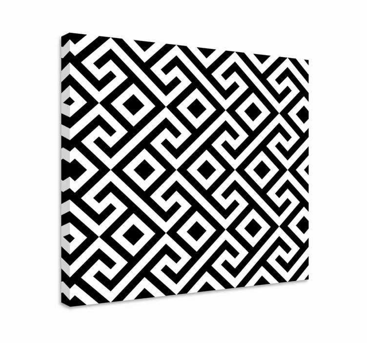 Geometrik tablo Şık siyah desen - TenStickers