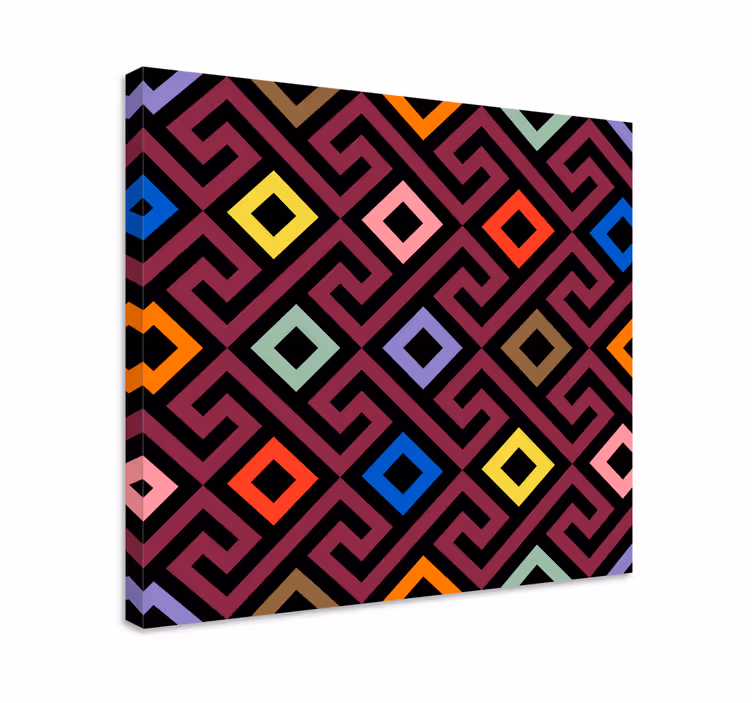 Geometrik tablo renkli geometrik kareler - TenStickers