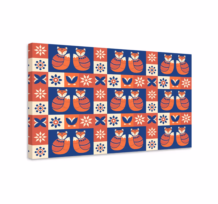 Kediler kanvas tablo - dostane kedi deseni - TenStickers