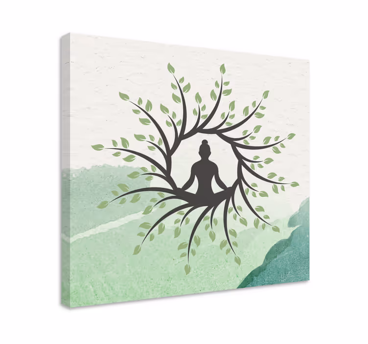 Yoga ağacı pozu ev kanvas tabloları - TenStickers