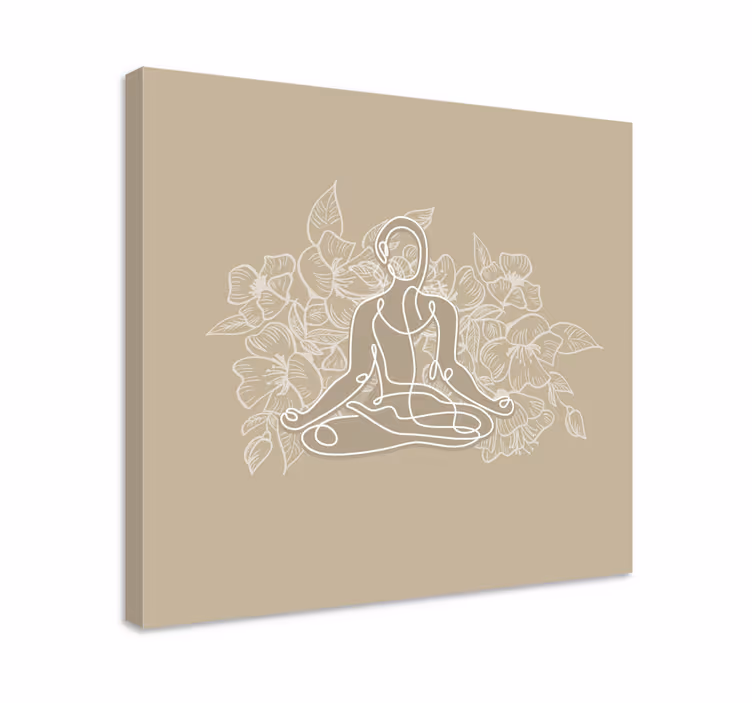 Meditasyon yapan kadın yoga matı kanvas baskılar - TenStickers