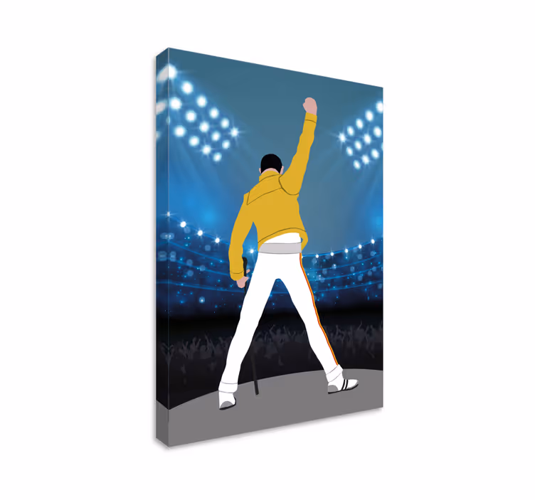 Freddie wembley'de müzik tuvali - TenStickers