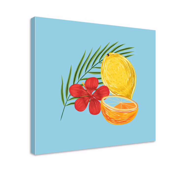 Pastel limon meyve tasarımı mutfak duvar baskısı - TenStickers