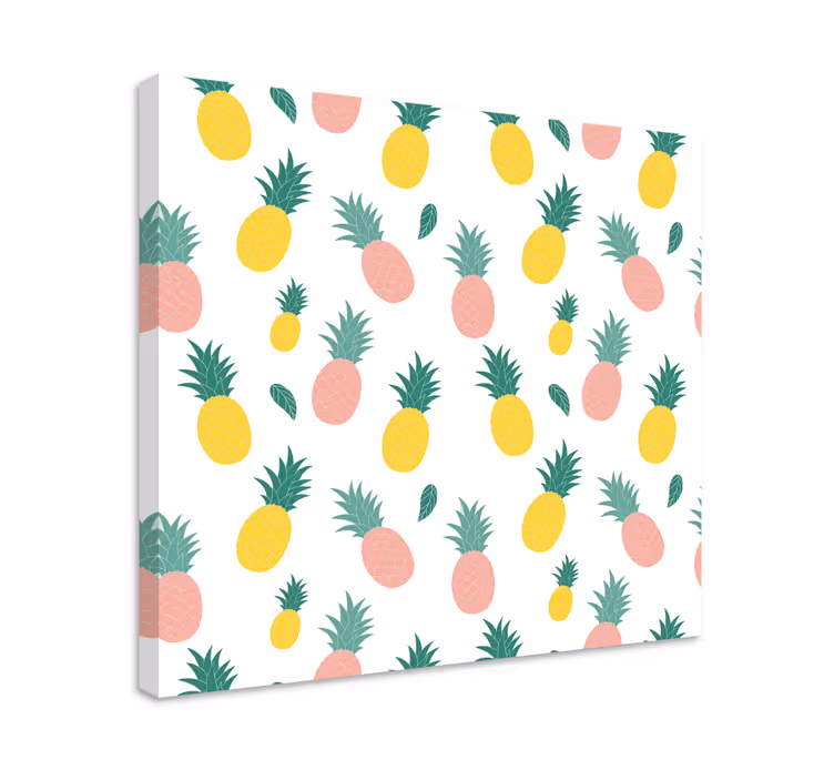 Tropikal ananas deseni meyveler kanvas tablo - TenStickers
