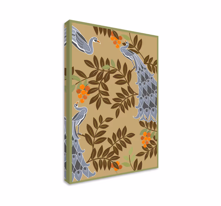 Çiçekler ve bitkiler kanvas tablo Şık kuş tasarımı - TenStickers