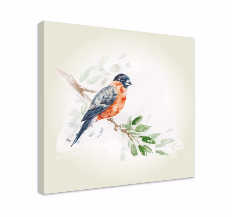 Kuş retro tuval ile pastel renk boyama - TenStickers