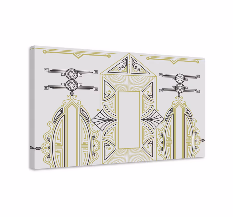 "art deco" dekoratif desen zarif tuval - TenStickers