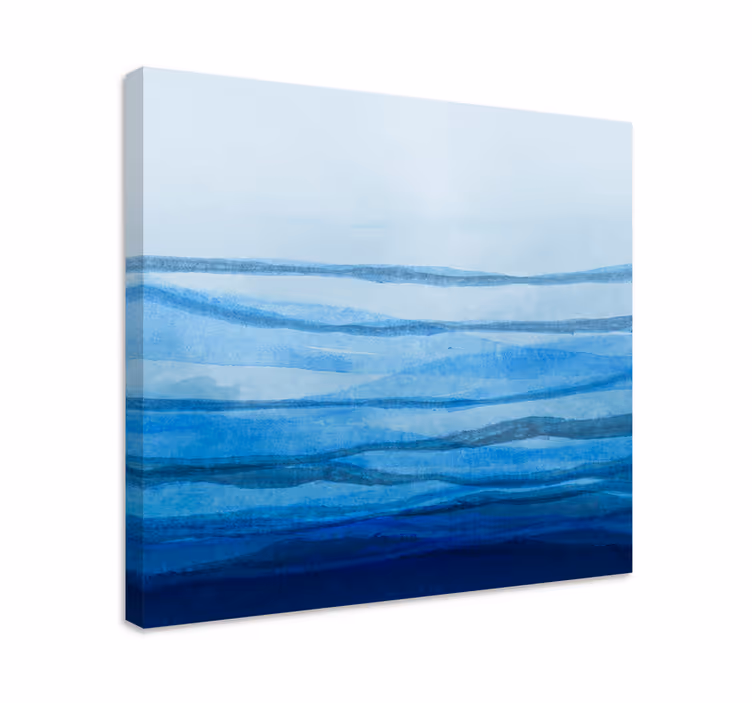 Ombre etkisi stipes mavi tonları modern tuval - TenStickers