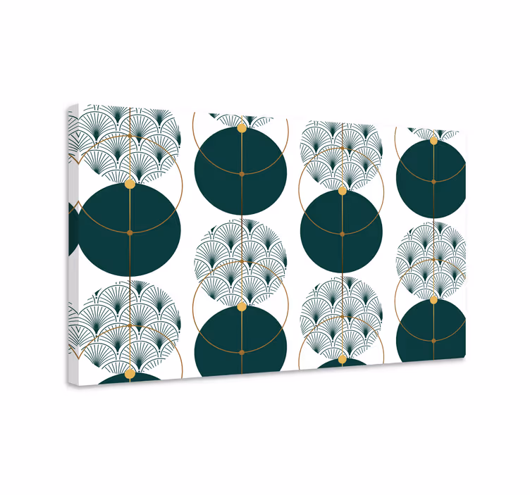 Modern tablo geometrik fan motifi - TenStickers