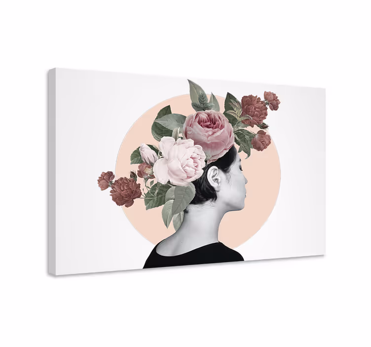 Çiçekler ve bitkiler kanvas tablo - Çiçekli saç takımı - TenStickers