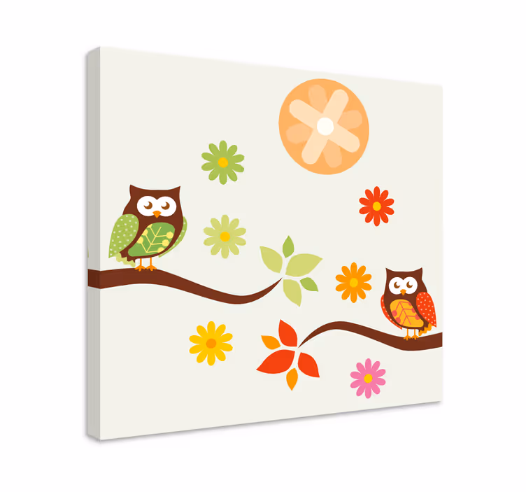 Patchwork hayvan baykuş tasarım kuş tuval - TenStickers