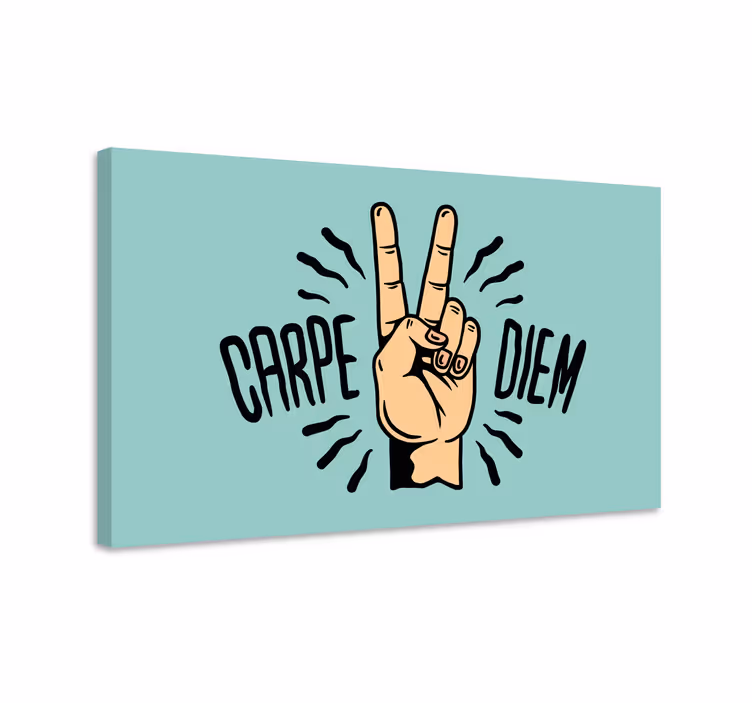Carpe diem barış el motifi motivasyonel tuval - TenStickers