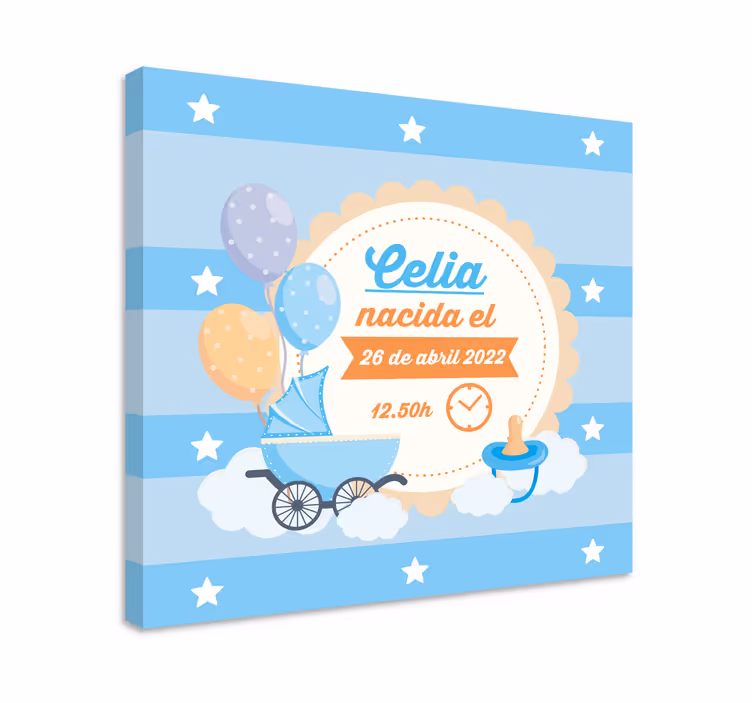 Bebek tablo doğum duyurusu kutlaması - TenStickers