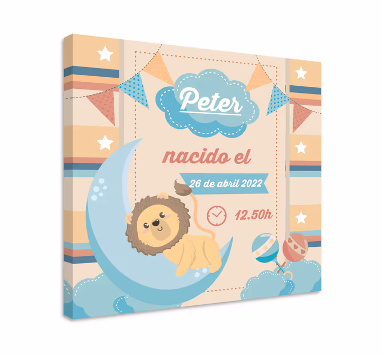 Bebek tablo aslan ay kutlaması - TenStickers