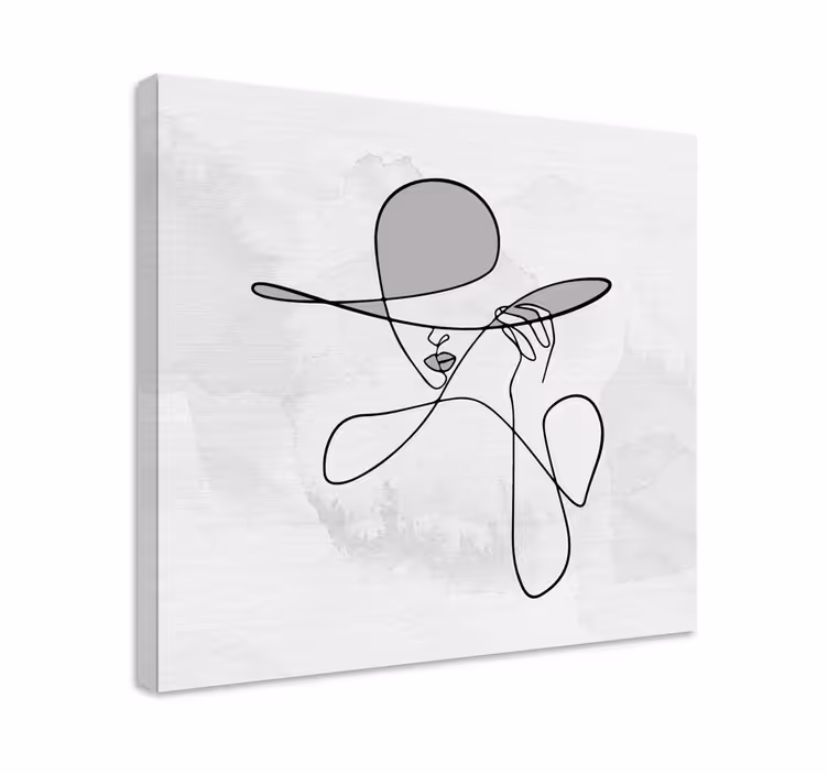 şapka giriş holü tuval ile minimalist kadın - TenStickers