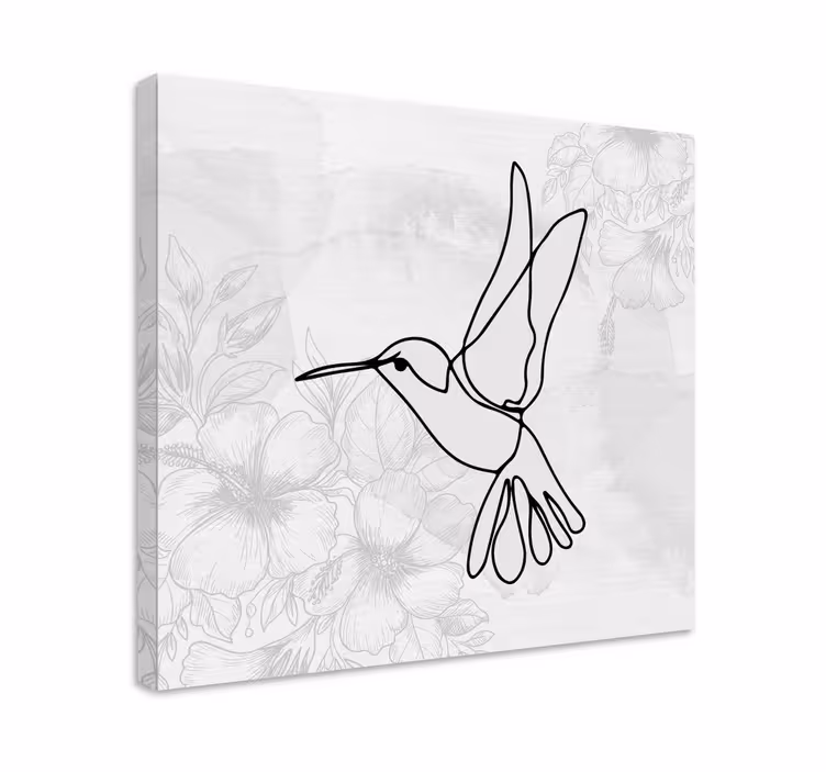 Kuş tablo Şık kolibri silueti - TenStickers