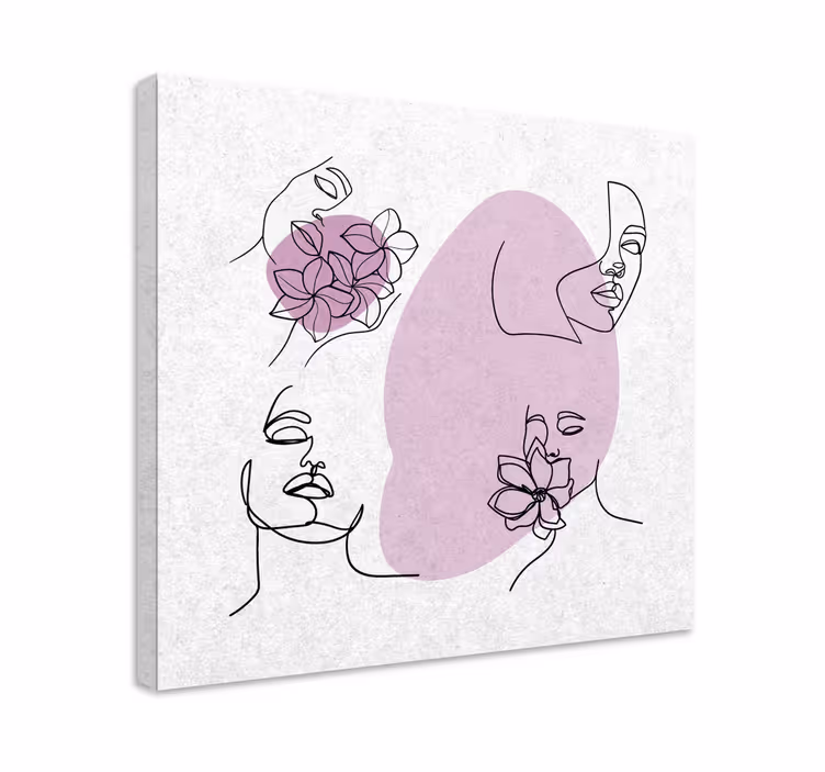 Çiçekler ve bitkiler kanvas tablo soyut Çiçek yüzleri - TenStickers