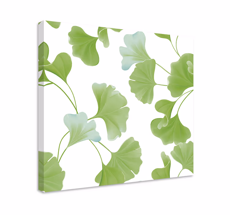 Yeşil ginkgo modern tuval bırakır - TenStickers