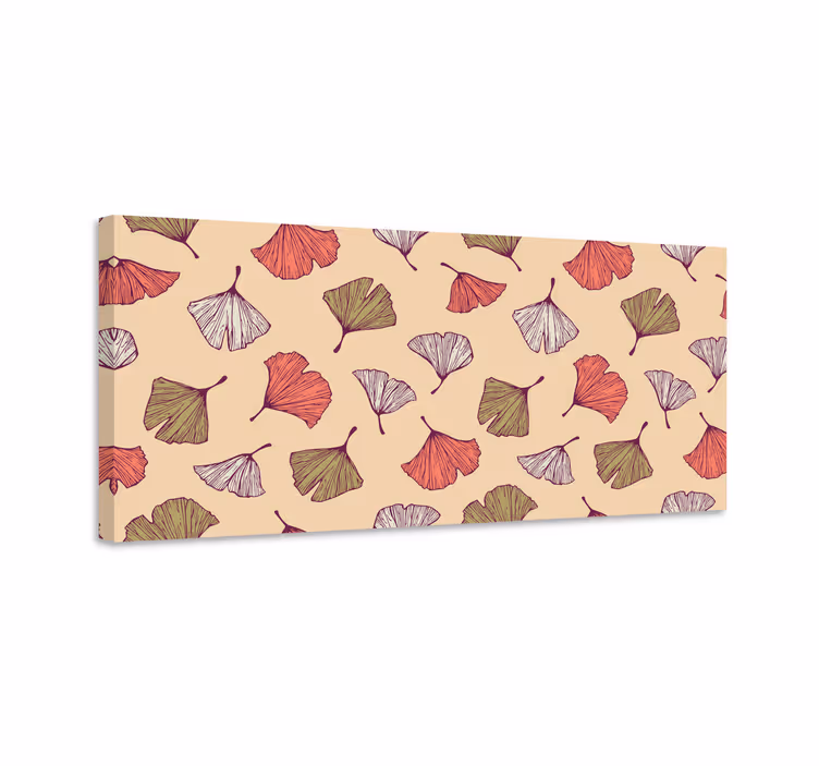Ginkgo yaprağı deseni çiçekler tablo - TenStickers