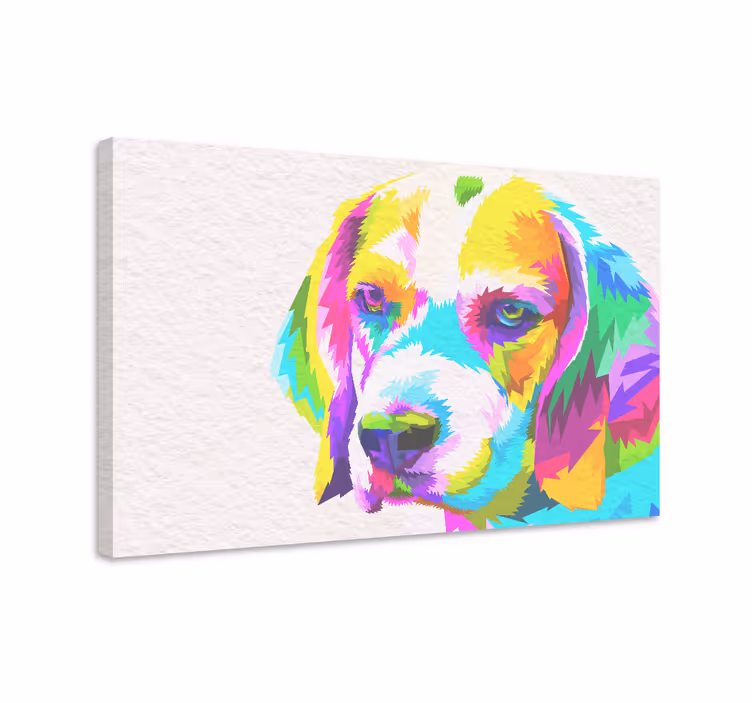 Sulu boya beagle köpek kanvas tabloları - TenStickers
