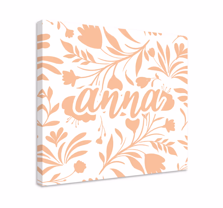 Pembe vintage yaprak deseni bitki kanvas tabloları - TenStickers