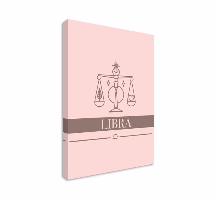 Oturma odası için terazi pembe burç tuval - TenStickers