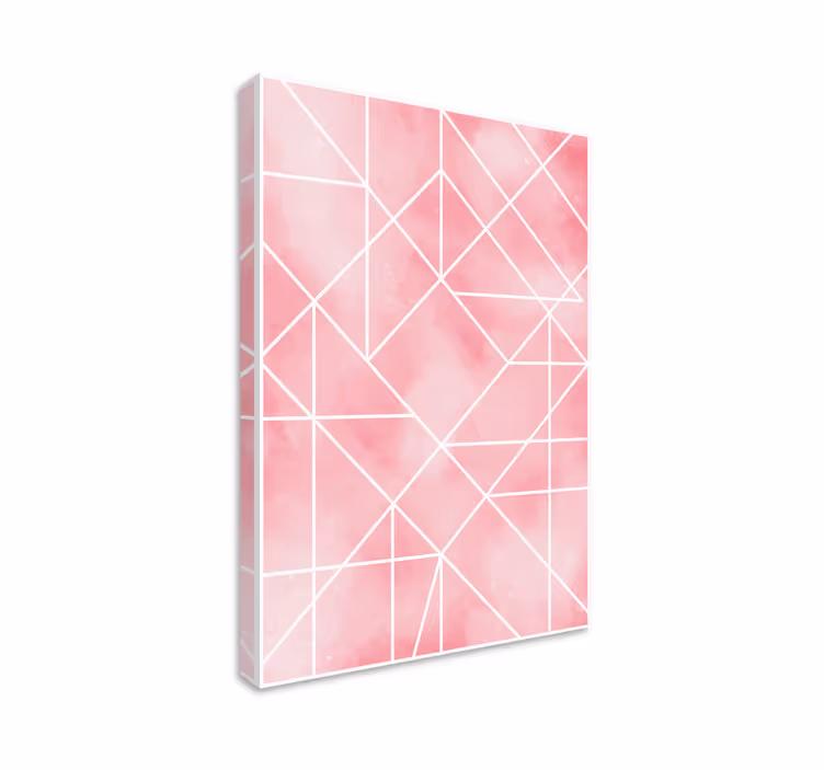 Geometrik tablo pembe desen - TenStickers