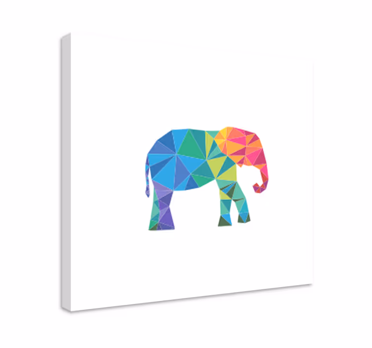 üçgenler geometrik fil geometrik tuval - TenStickers