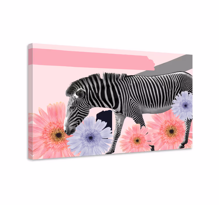 Kolaj tarzı zebra boyama modern tuval - TenStickers