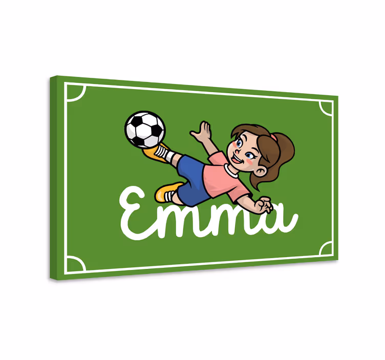 Kız futbolcu kişiselleştirilmiş tuval - TenStickers