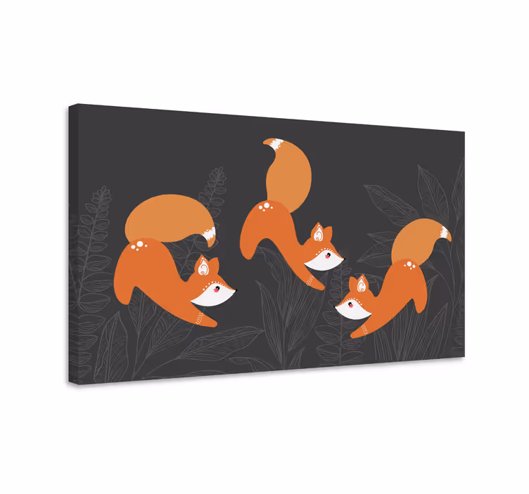Tilki oynuyor hayvanlar tablo - TenStickers
