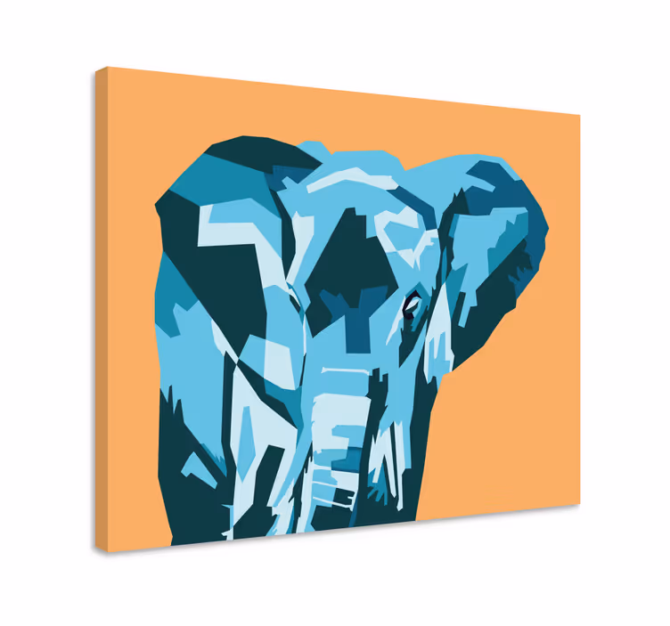 Geometrik-hayvanlar sevimli fil tuval - TenStickers